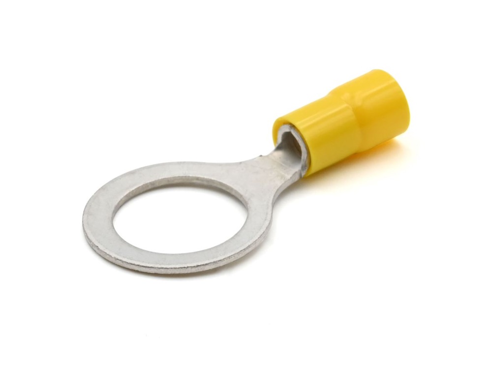 Capocorda giallo occhiello vite M14 per conduttori rame 4-6 mmq uso elettrico