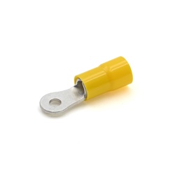 Capocorda giallo ad occhiello vite 3mm per conduttori rame 4-6 mmq uso elettrico