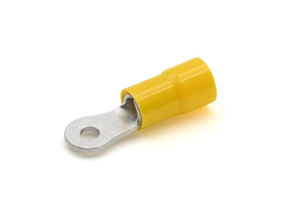 Capocorda ad occhiello giallo preisolato PVC vite 3,5mm per cavi rame 4-6 mmq