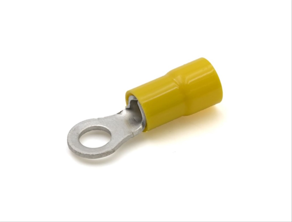 Capocorda giallo ad occhiello vite 5mm per conduttori rame 4-6 mmq uso elettrico