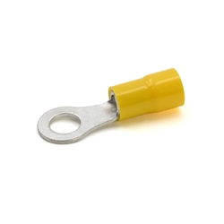 Capocorda ad occhiello giallo preisolato PVC vite M6 per conduttori rame 4-6 mmq uso elettrico