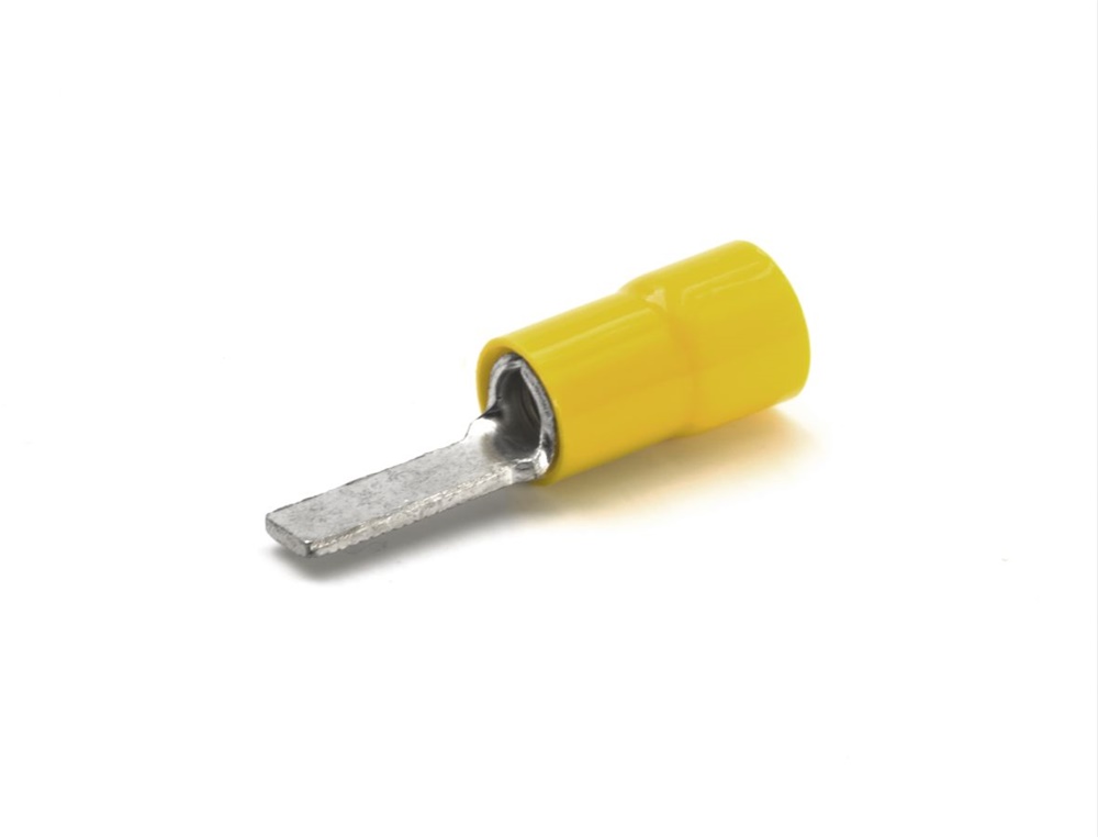 Capocorda giallo puntale piatto 13,3x4 per cablaggio elettrico