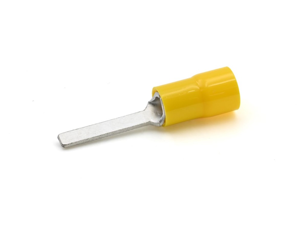 Capocorda giallo puntale piatto 19,2x3 mm per cablaggio elettrico