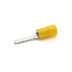 Capocorda giallo preisolato PVC puntale piatto per conduttori rame 4-6 mmq