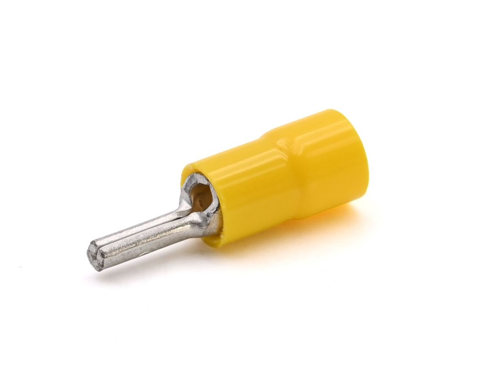 Capocorda giallo puntale tondo P 10mm per cablaggi elettrici
