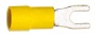 Capicorda preisolati giallo in pvc a forcelle vite 4mm (confezione 100pz) 