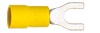 Capicorda preisolati giallo in pvc a forcelle vite 5mm (confezione 100pz) 