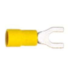 Capicorda preisolati giallo in pvc a forcelle vite 5mm (confezione 100pz) 