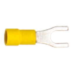 Capicorda preisolati giallo in pvc a forcelle vite 6mm (confezione 100pz) 