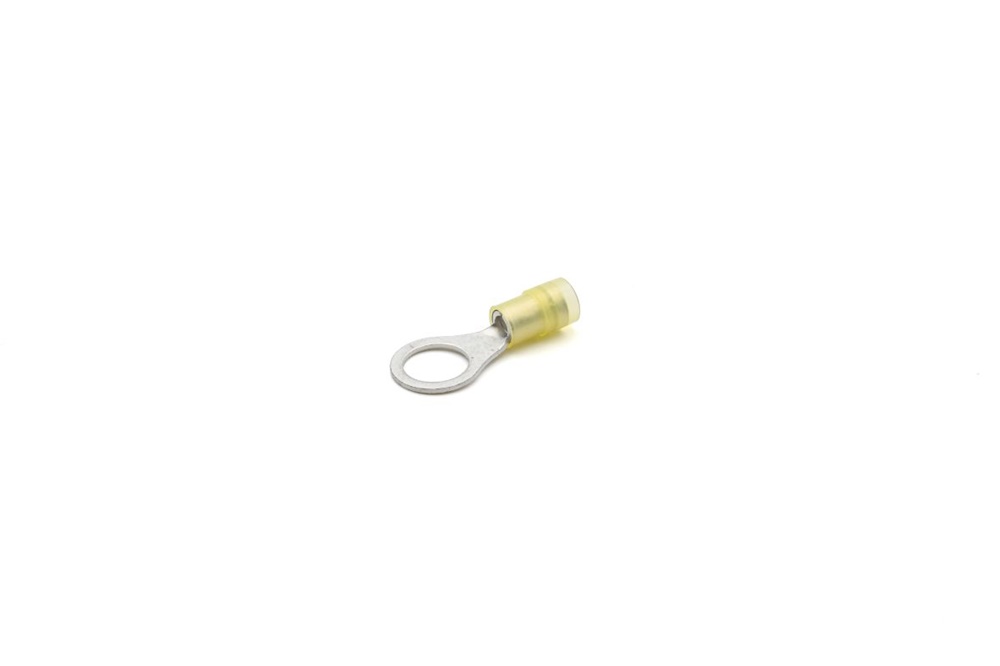 Capocorda rinforzato giallo occhiel. antivibrante preisolato PA6.6 4-6mmq vite 10mm per rame