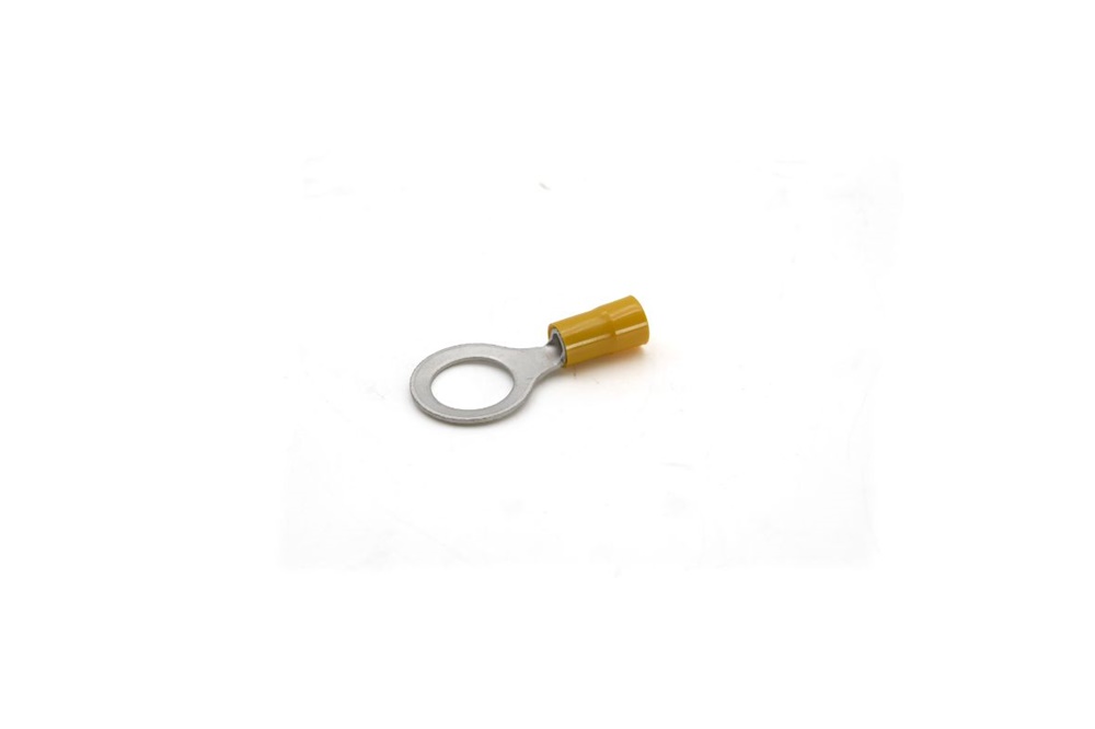 Capocorda ad occhiello preisolato policarbonato giallo halogen free vite 14mm 4-6 mmq per conduttori rame uso elettrico