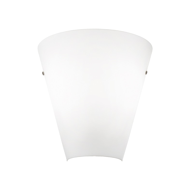 Applique vetro bianco satinato E27 luce morbida ambienti interni elegante raffinata