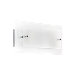 Applique bianca metallo laccato vetro serigrafato E27 per interni IP20