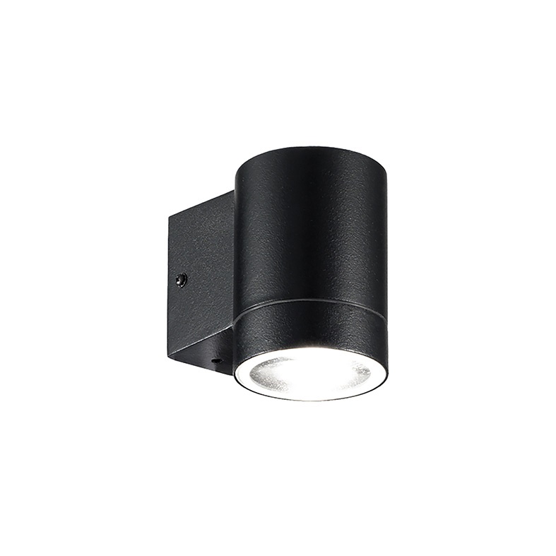 Applique monoemissione nera da esterno IP44 attacco GU10 struttura in alluminio resistente UV e corrosione fascio luce orientabile