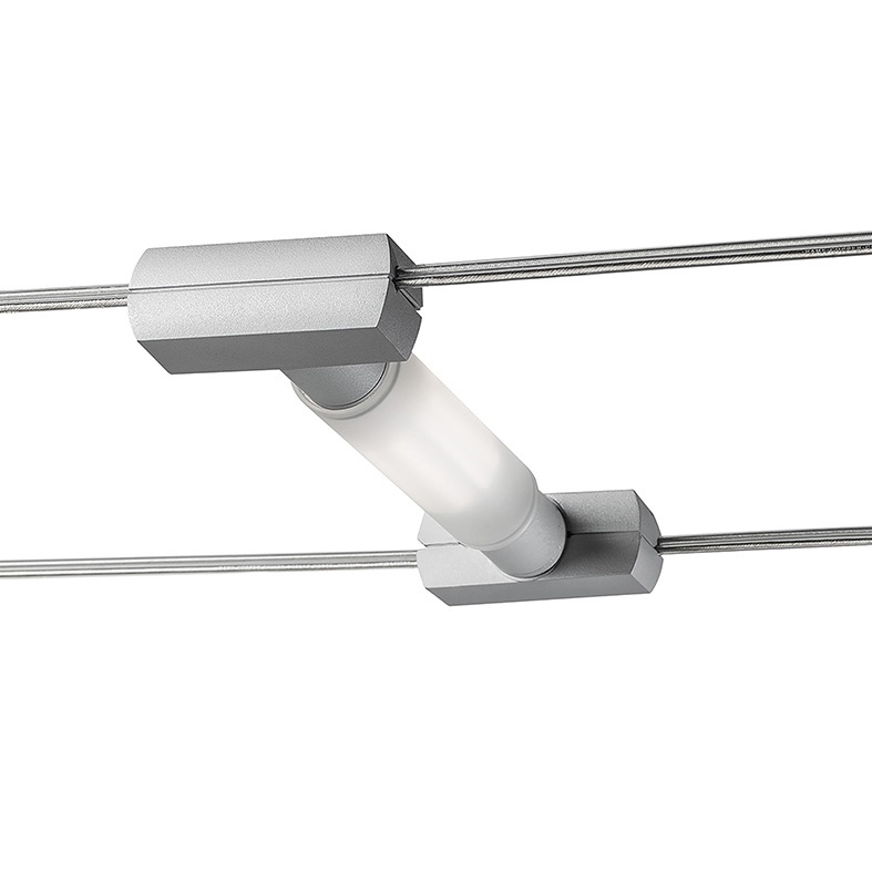 Sistema a tesata grigio con attacco R7S117 IP20 per illuminazione bassa tensione