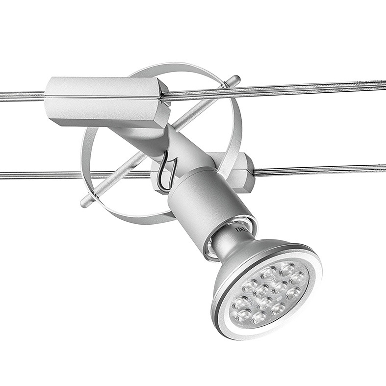 Sistema a tesata bianco E27 IP20 con cavi 320mm per lampadine LED montaggio versatile