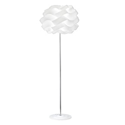 Piantana design moderno struttura cromata paralume policarbonato bianco attacco E27 per interni