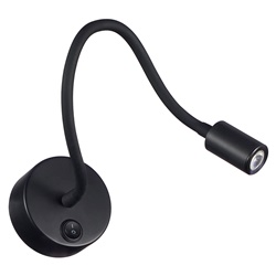 Applique LED 3W nera orientabile luce calda 3000K IP20 per interni residenziali e commerciali