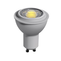 Lampadina LED GU10 7W dimmerabile grigia, risparmio energetico, uso residenziale e commerciale