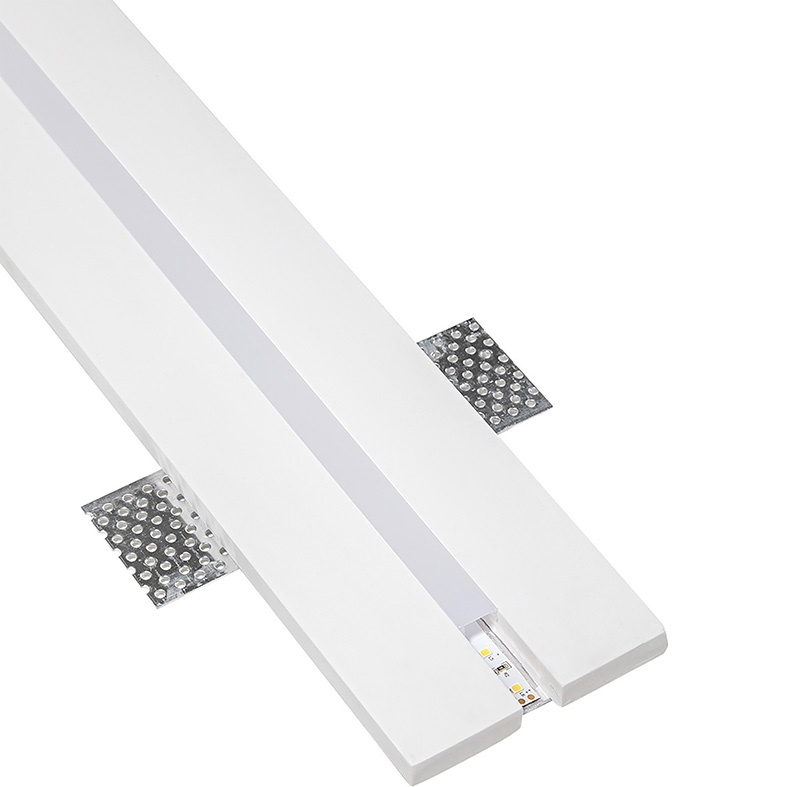 Profilo in gesso incasso a scomparsa totale 500mm per strip LED design sottile 14mm interni