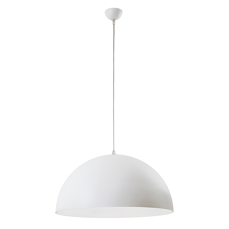 Sospensione bianca metallo verniciato E27 IP20 per illuminazione interna design essenziale