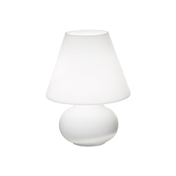 Lampada da tavolo vetro bianco satinato design moderno attacco E27/E14 LED risparmio energetico