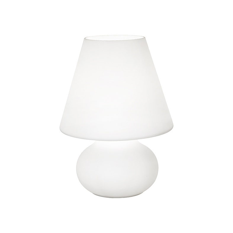 Lampada da tavolo vetro bianco satinato E27 30 cm illuminazione decorativa residenziale e commerciale