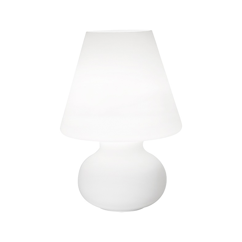 Lampada da tavolo vetro bianco satinato E27 40 cm illuminazione soffusa ambienti interni