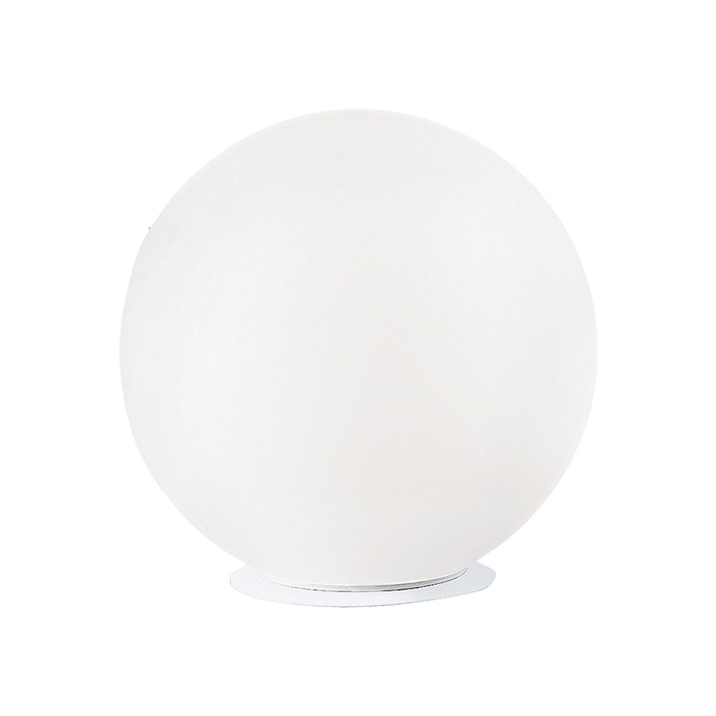 Lampada da tavolo bianca vetro satinato E27 30cm illuminazione soffusa ambienti domestici e professionali