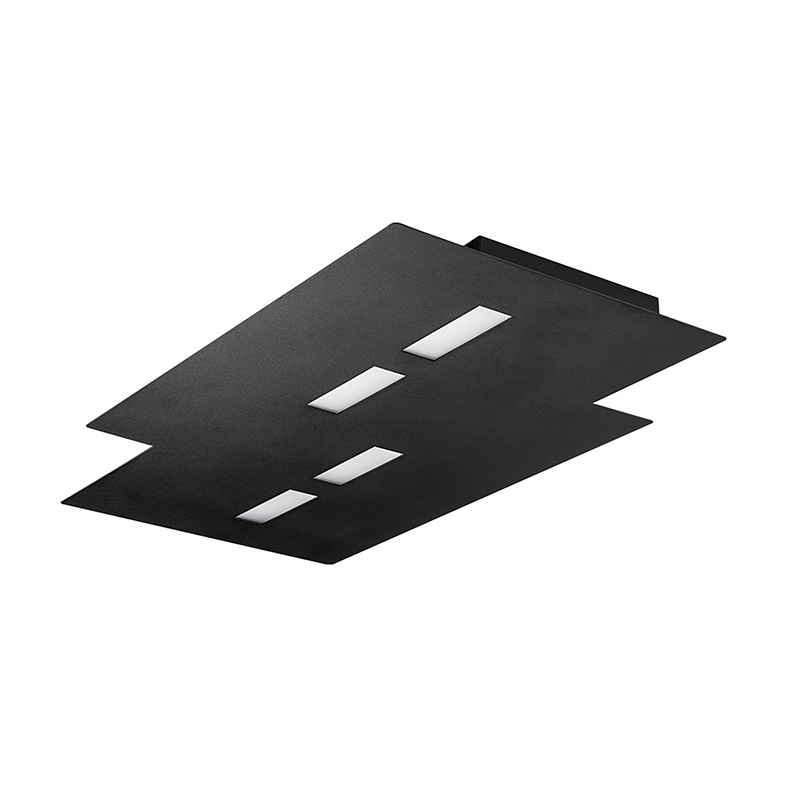 Plafoniera LED 52W 2700K nera sottile dimmerabile per ambienti interni moderne