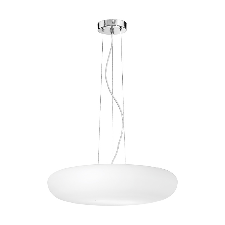 Sospensione vetro bianco satinato E27 luce diffusa design moderno interni