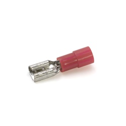 Innesto femmina rosso 6,35x0,8 mm connettore elettrico isolamento parziale rame PC uso industriale