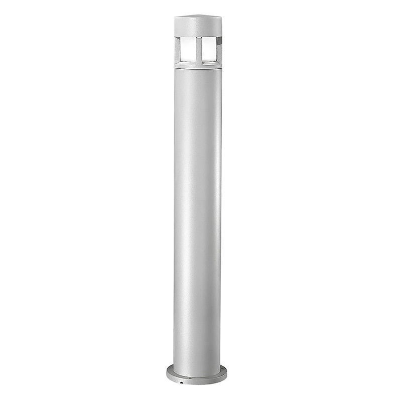 Bollard esterno grigio 100 cm E27 IP65 palo alluminio diffusore policarbonato