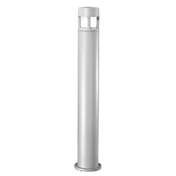 Bollard esterno grigio 100 cm E27 IP65 palo alluminio diffusore policarbonato