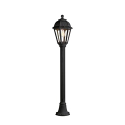 Bollard nero esterno IP44 102 cm con portalampada E27 resistente urti UV giardini vialetti