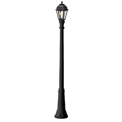Bollard esterno nero 205 cm IP44 portalampada E27 resistente UV giardini vialetti
