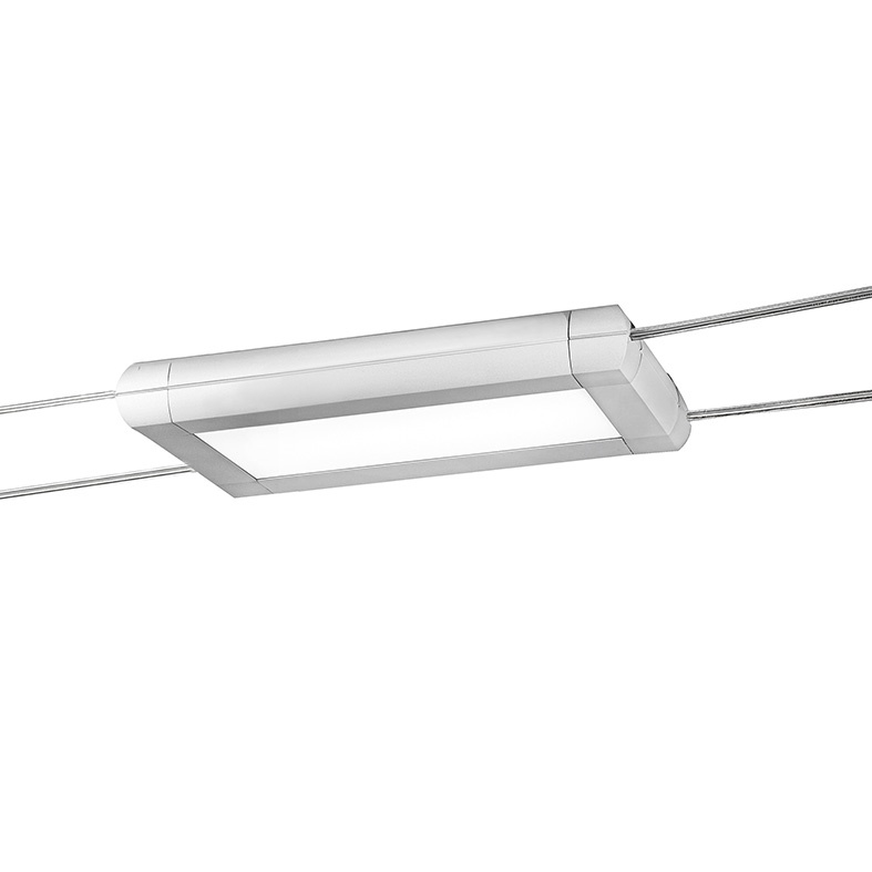 Sistema a tesata LED 12W interasse 160mm corpo alluminio diffusore policarbonato per installazioni versatili