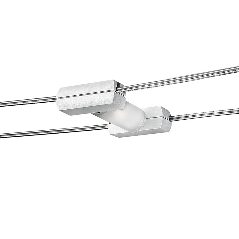 Sistema a tesata LED orientabile interasse 160mm alluminio bianco/grigio opaco