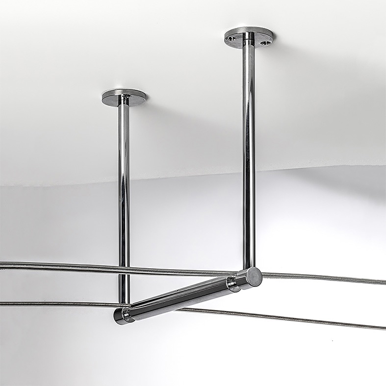Kit sostegno tesata distanziatore ottone cromato per installazioni elettriche soffitto