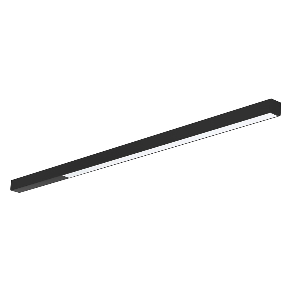 Sistema lineare LED nero 24W 3000K CRI90 per installazione soffitto e sospensione