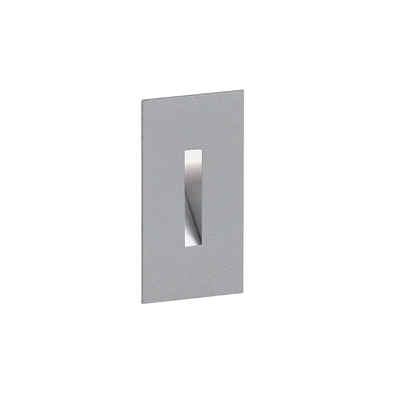 Incasso LED parete segnapasso verticale 3000K 2,5W metallo verniciato grigio bianco