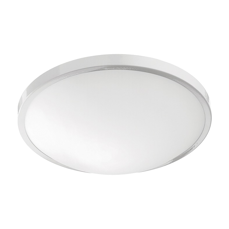 Lampada da soffitto e parete metallo bianco vetro satinato E27 LED risparmio energetico