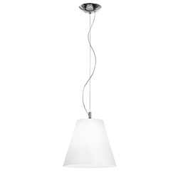 Lampada sospensione design elegante vetro bianco satinato attacco E27 E14 per interni