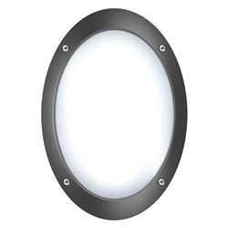 Applique plafoniera ovale nera E27 IP66 policarbonato antiurto per esterno luce uniforme residenziale commerciale