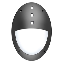 Applique/plafoniera ovale esterno IP66 policarbonato antiurto attacco E27 LED nero