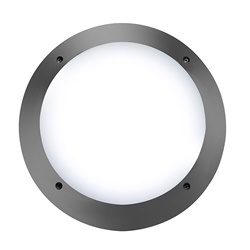 Applique plafoniera tonda nera IP66 policarbonato antiurto attacco E27 per esterno