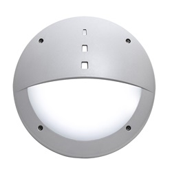 Apparecchio esterno IP66 policarbonato antiurto attacco E27 per lampadine LED resistente ruggine e corrosione finitura grigia