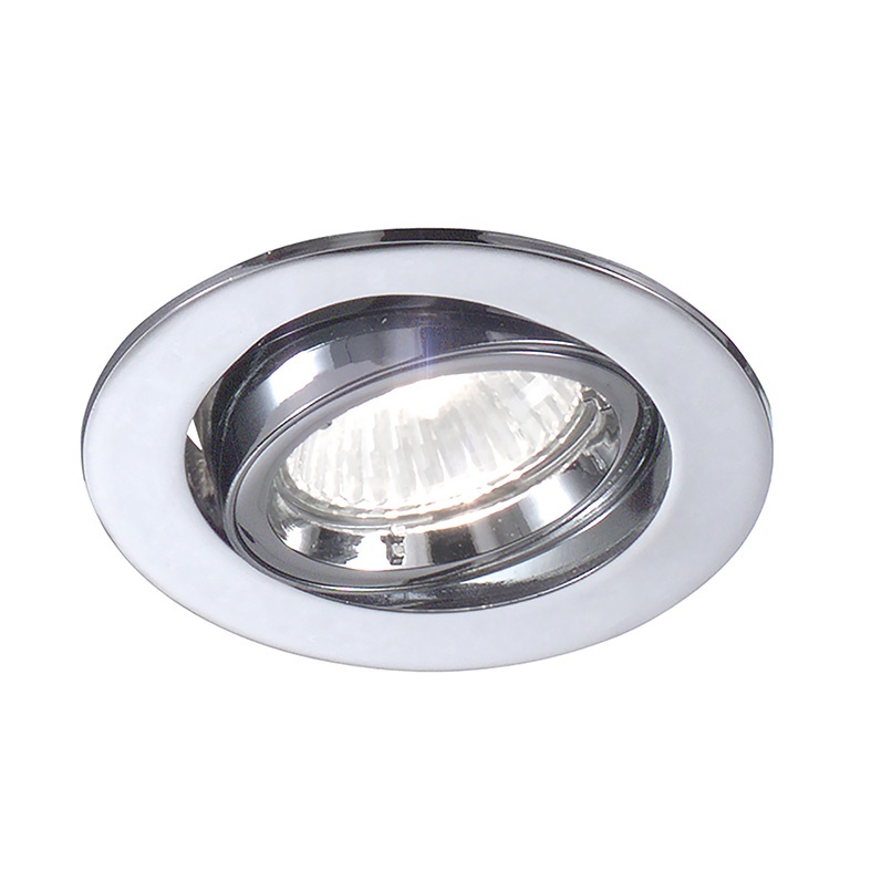 Downlight incasso cromo GU10 IP20 faretto orientabile interno design compatto