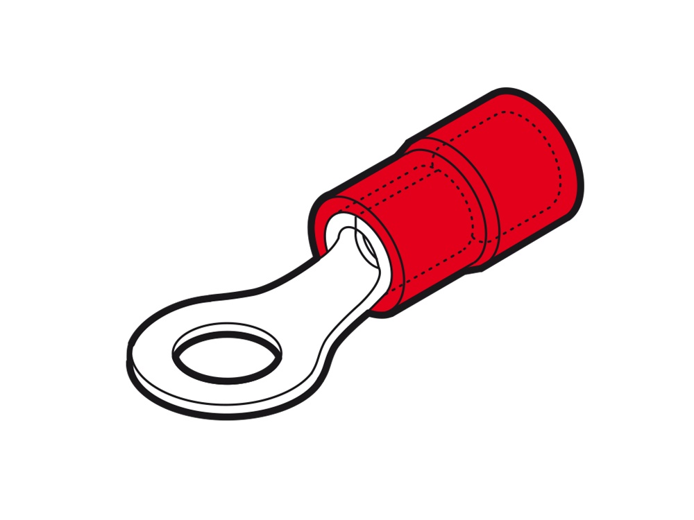 Capocorda rosso ad occhiello vite alta qualità installazione rapida applicazioni elettriche