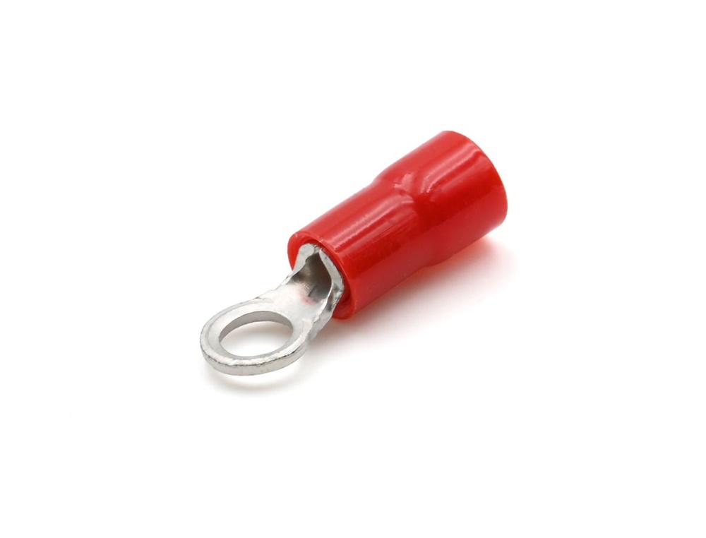 Capocorda rosso occhiello preisolato PVC vite 3,5mm per conduttori rame 0,25-1,5 mmq